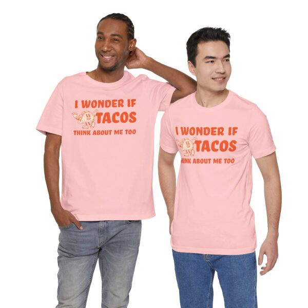 I Wonder If Tacos Think About Me Too | Short Sleeve Funny Taco T-shirt Thinking About Tacos | 15094215622217190054 2048