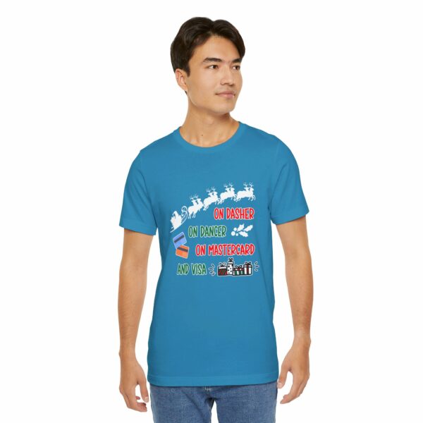 On Dasher On Dancer On Master Card and Visa - Funny Christmas Holiday Shirt | 1595956333522422642 2048 6