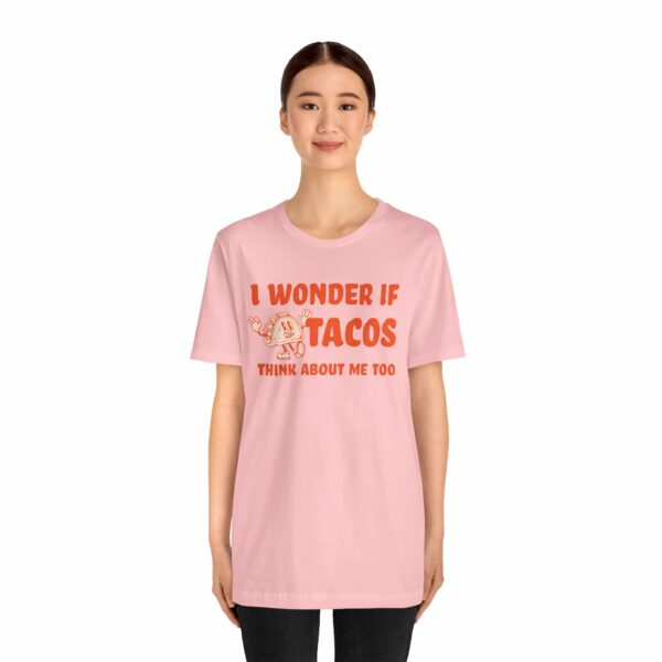 I Wonder If Tacos Think About Me Too | Short Sleeve Funny Taco T-shirt Thinking About Tacos | 18217570296208917488 2048