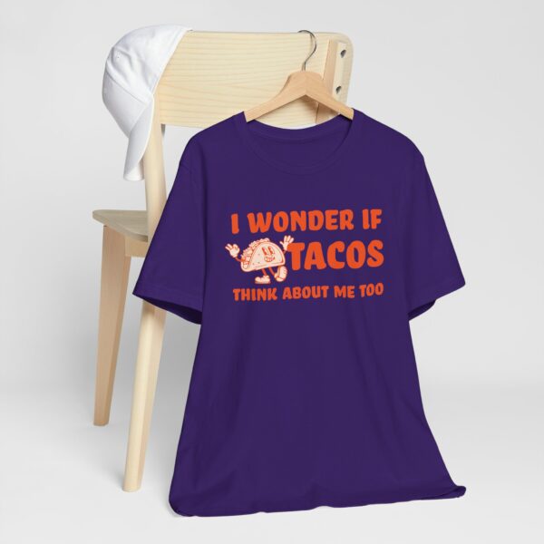 I Wonder If Tacos Think About Me Too | Short Sleeve Funny Taco T-shirt Thinking About Tacos | 3007984381330143187 2048