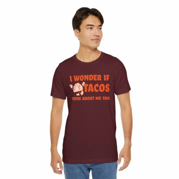 I Wonder If Tacos Think About Me Too | Short Sleeve Funny Taco T-shirt Thinking About Tacos | 3063447924572003081 2048