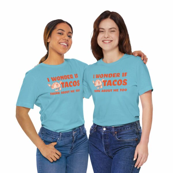 I Wonder If Tacos Think About Me Too | Short Sleeve Funny Taco T-shirt Thinking About Tacos | 442703966093076267 2048