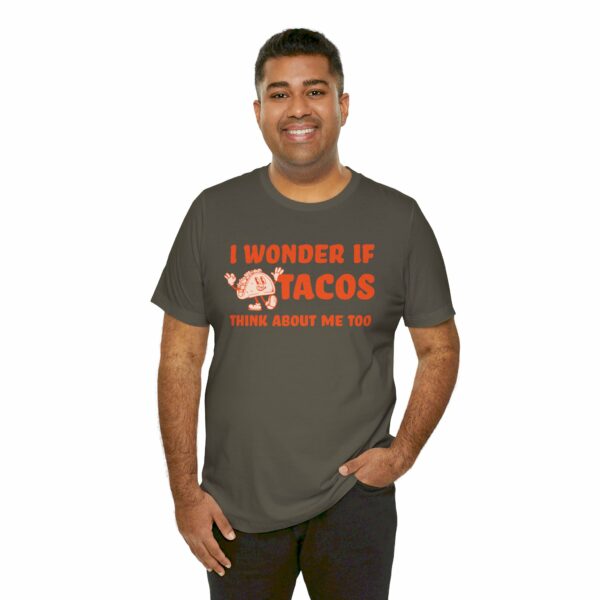 I Wonder If Tacos Think About Me Too | Short Sleeve Funny Taco T-shirt Thinking About Tacos | 4535615903079681401 2048