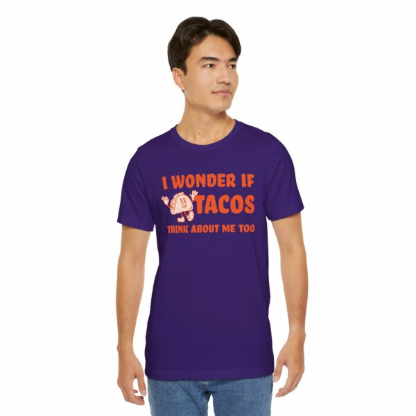 I Wonder If Tacos Think About Me Too | Short Sleeve Funny Taco T-shirt Thinking About Tacos | 5042086670742851752 2048