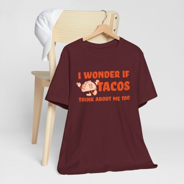 I Wonder If Tacos Think About Me Too | Short Sleeve Funny Taco T-shirt Thinking About Tacos | 6960542291321504258 2048