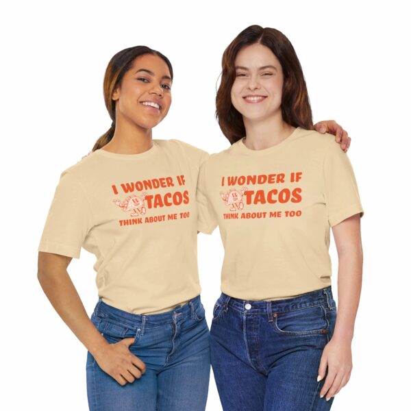 I Wonder If Tacos Think About Me Too | Short Sleeve Funny Taco T-shirt Thinking About Tacos | 7809954116155318145 2048