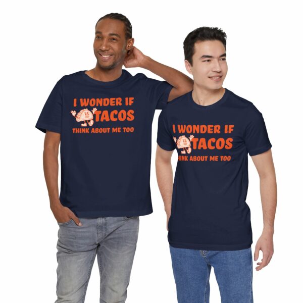 I Wonder If Tacos Think About Me Too | Short Sleeve Funny Taco T-shirt Thinking About Tacos | 8028121329055224171 2048