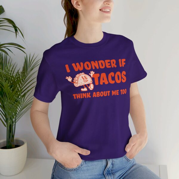 I Wonder If Tacos Think About Me Too | Short Sleeve Funny Taco T-shirt Thinking About Tacos | 8463109612581632118 2048