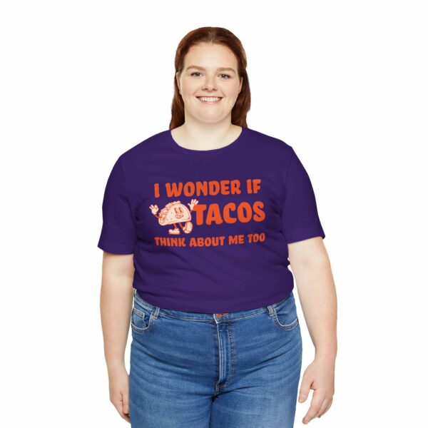 I Wonder If Tacos Think About Me Too | Short Sleeve Funny Taco T-shirt Thinking About Tacos | 8579838103284021944 2048