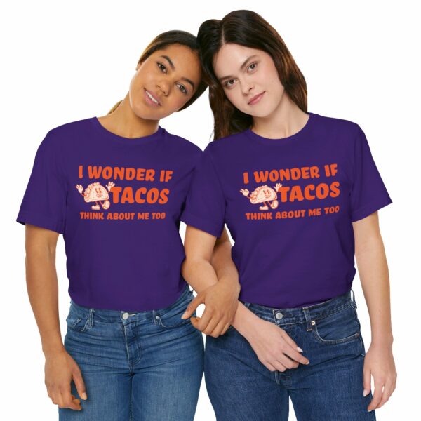 I Wonder If Tacos Think About Me Too | Short Sleeve Funny Taco T-shirt Thinking About Tacos | 9736398064535883993 2048