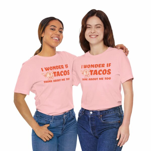 I Wonder If Tacos Think About Me Too | Short Sleeve Funny Taco T-shirt Thinking About Tacos | 9942080058626642335 2048