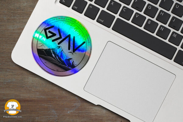 God Is Greater Than My Highs and Lows Holographic Vinyl Sticker | ggud laptop img scaled