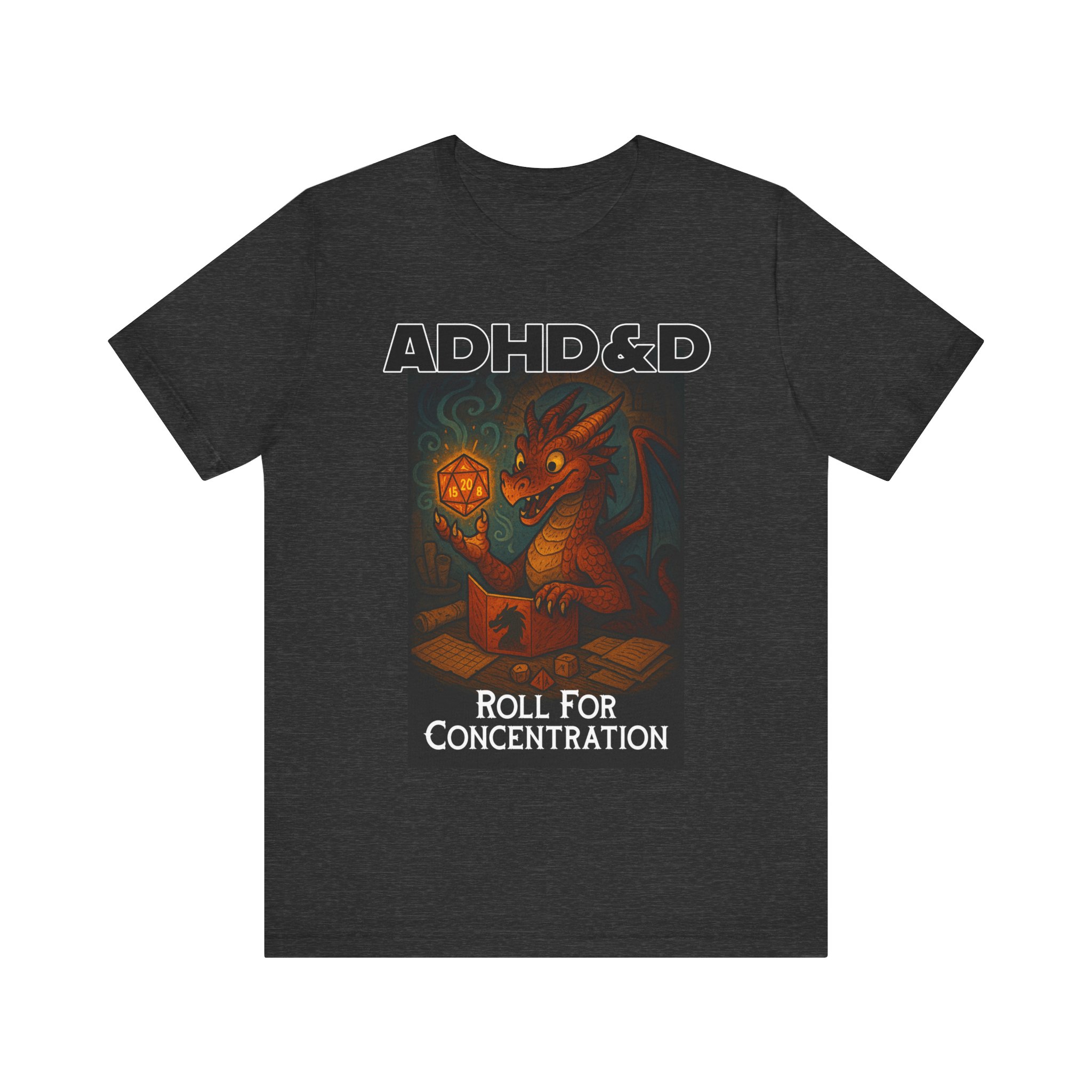 ADHD&D Roll for Concentration D20 Dragon Tee | RPG Dice Shirt 9 ADHD&D Roll for Concentration D20 Dragon Tee | RPG Dice Shirt - Image 9