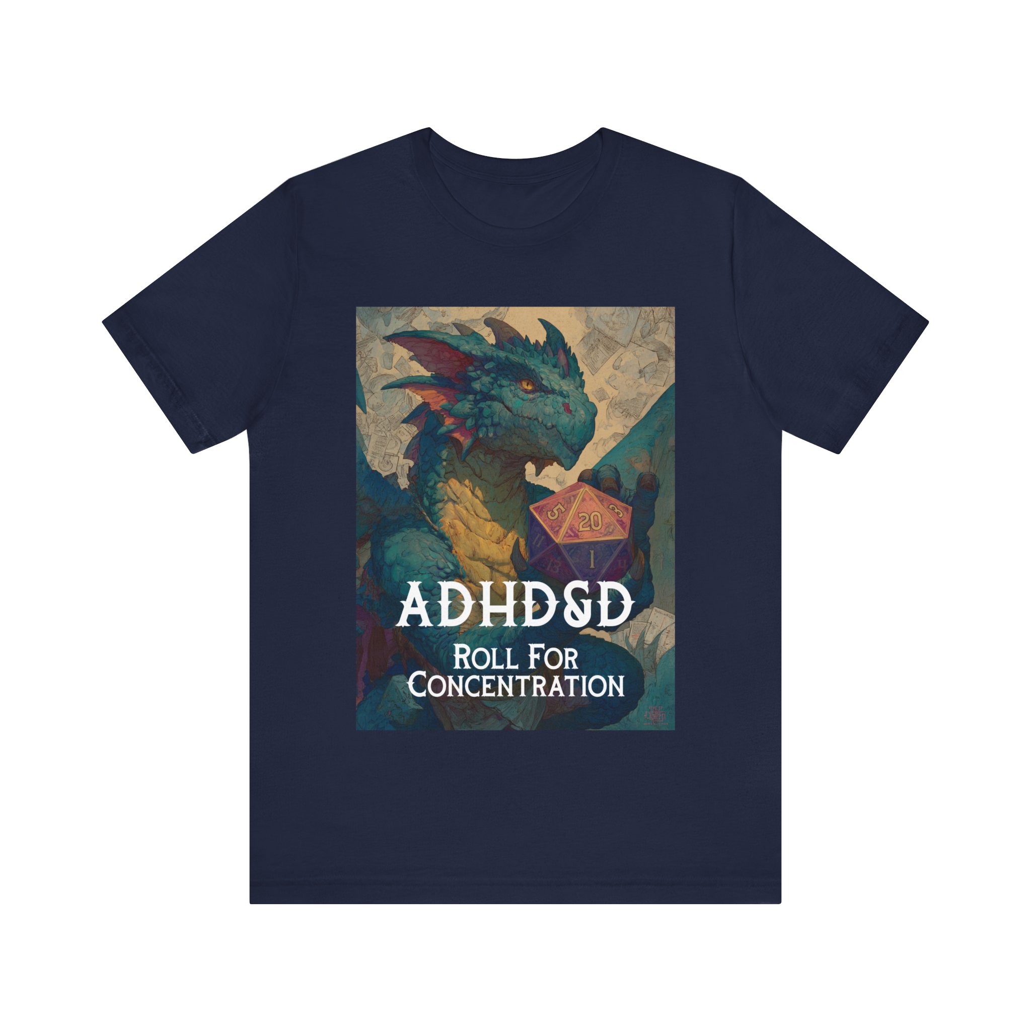 ADHD&D Dragon with Dice T-Shirt | Roll for Concentration, Gaming Tee 10 ADHD&D Dragon with Dice T-Shirt | Roll for Concentration, Gaming Tee - Image 10