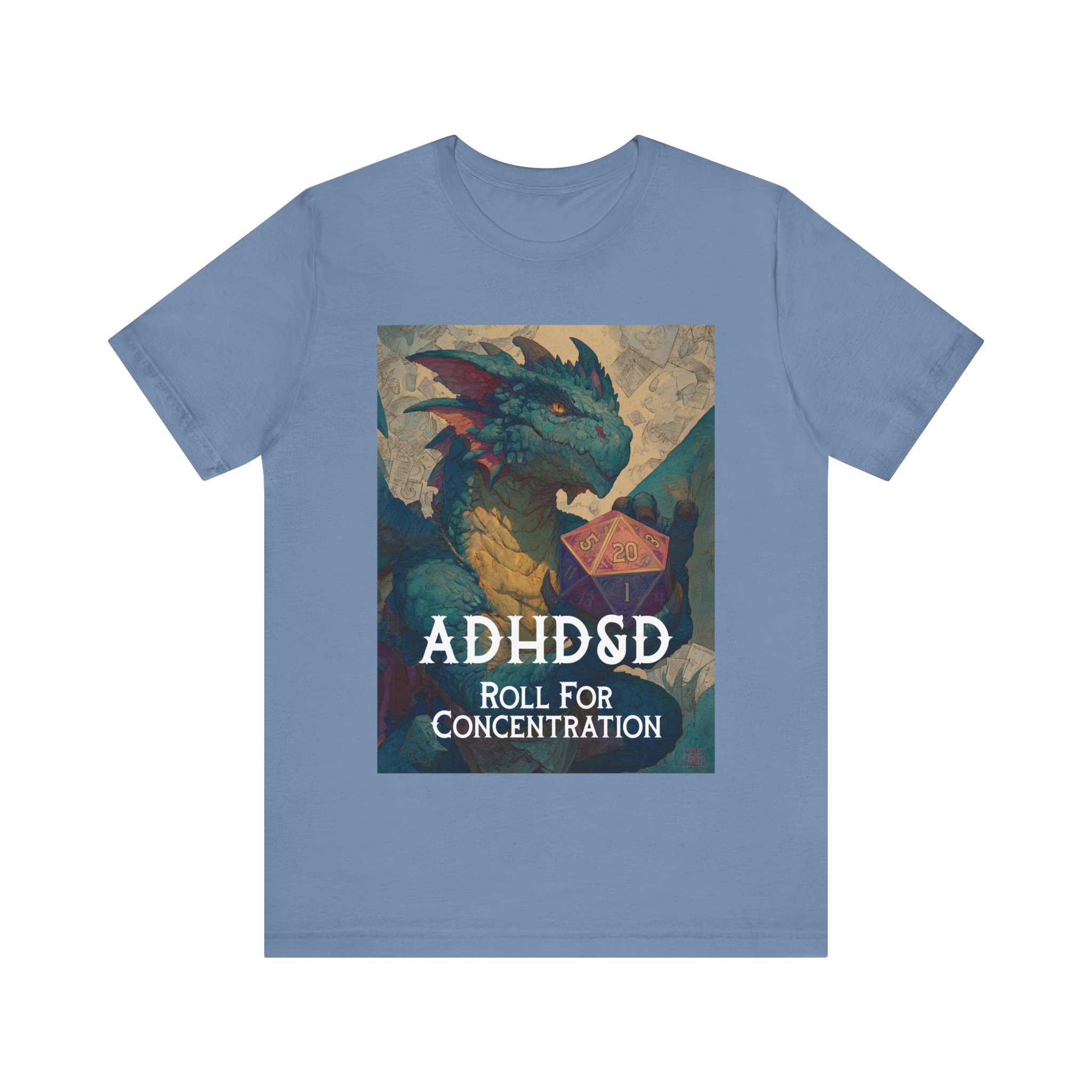 ADHD&D Dragon with Dice T-Shirt | Roll for Concentration, Gaming Tee 8 ADHD&D Dragon with Dice T-Shirt | Roll for Concentration, Gaming Tee - Image 8