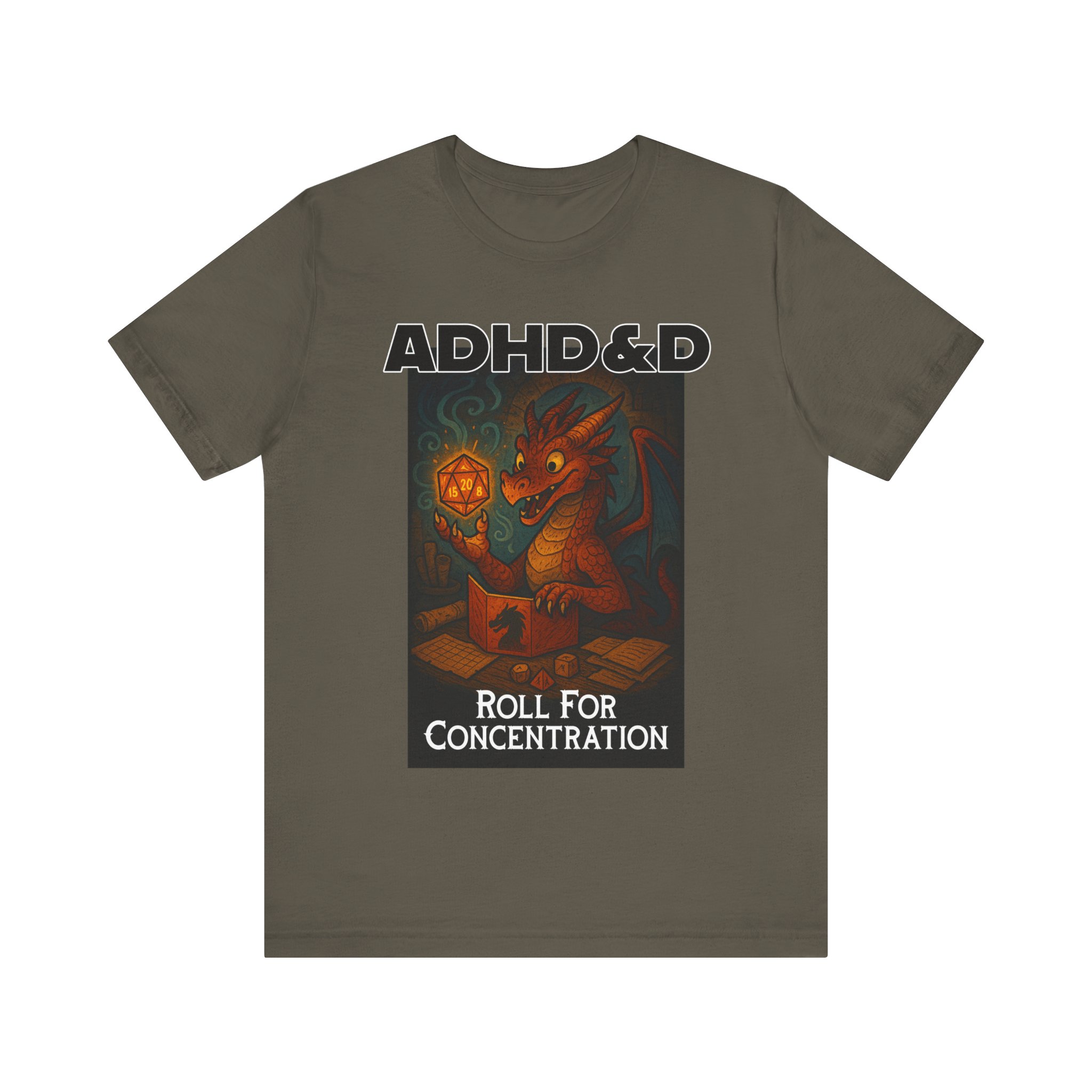 ADHD&D Roll for Concentration D20 Dragon Tee | RPG Dice Shirt 4 ADHD&D Roll for Concentration D20 Dragon Tee | RPG Dice Shirt - Image 4