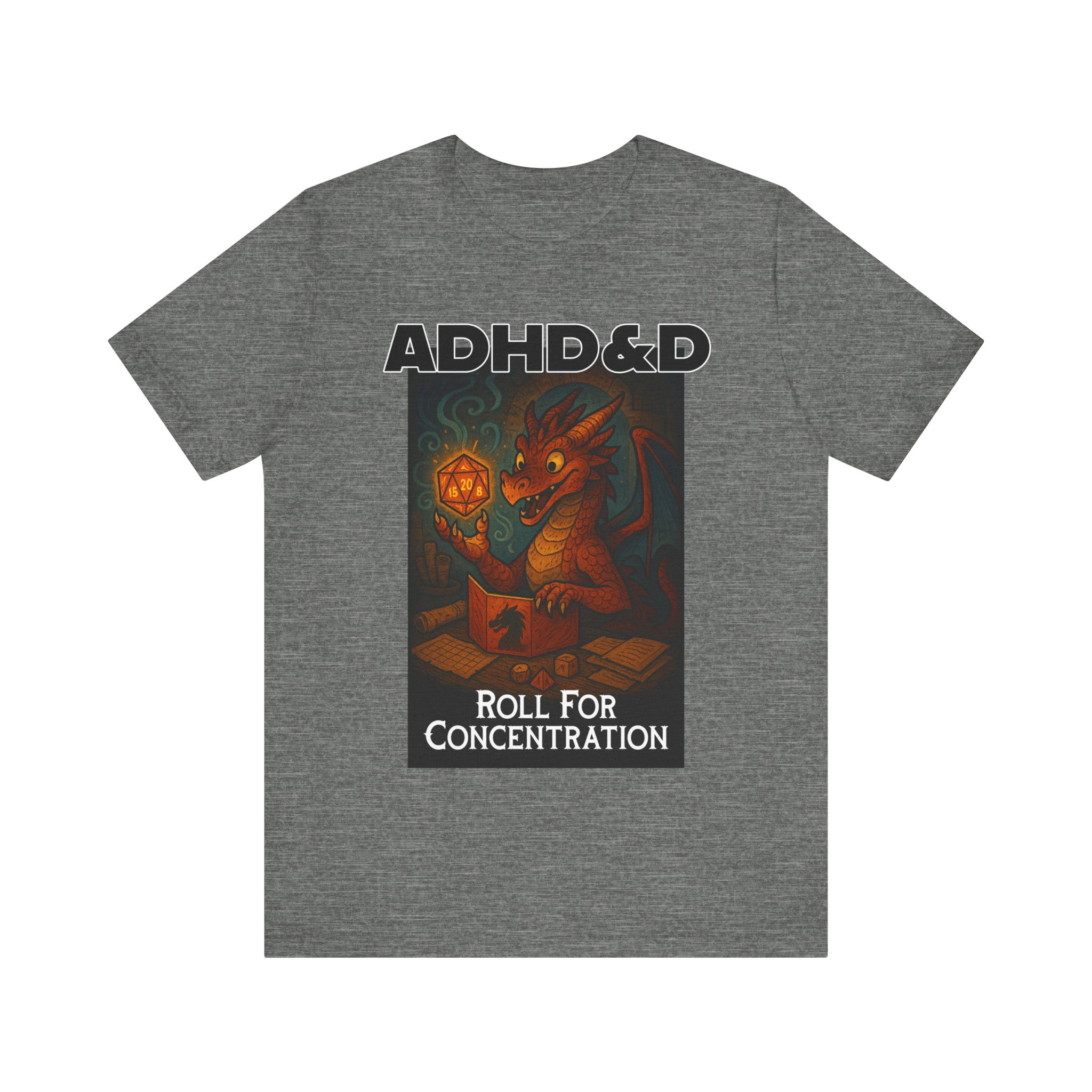 ADHD&D Roll for Concentration D20 Dragon Tee | RPG Dice Shirt 1 ADHD&D Roll for Concentration D20 Dragon Tee | RPG Dice Shirt