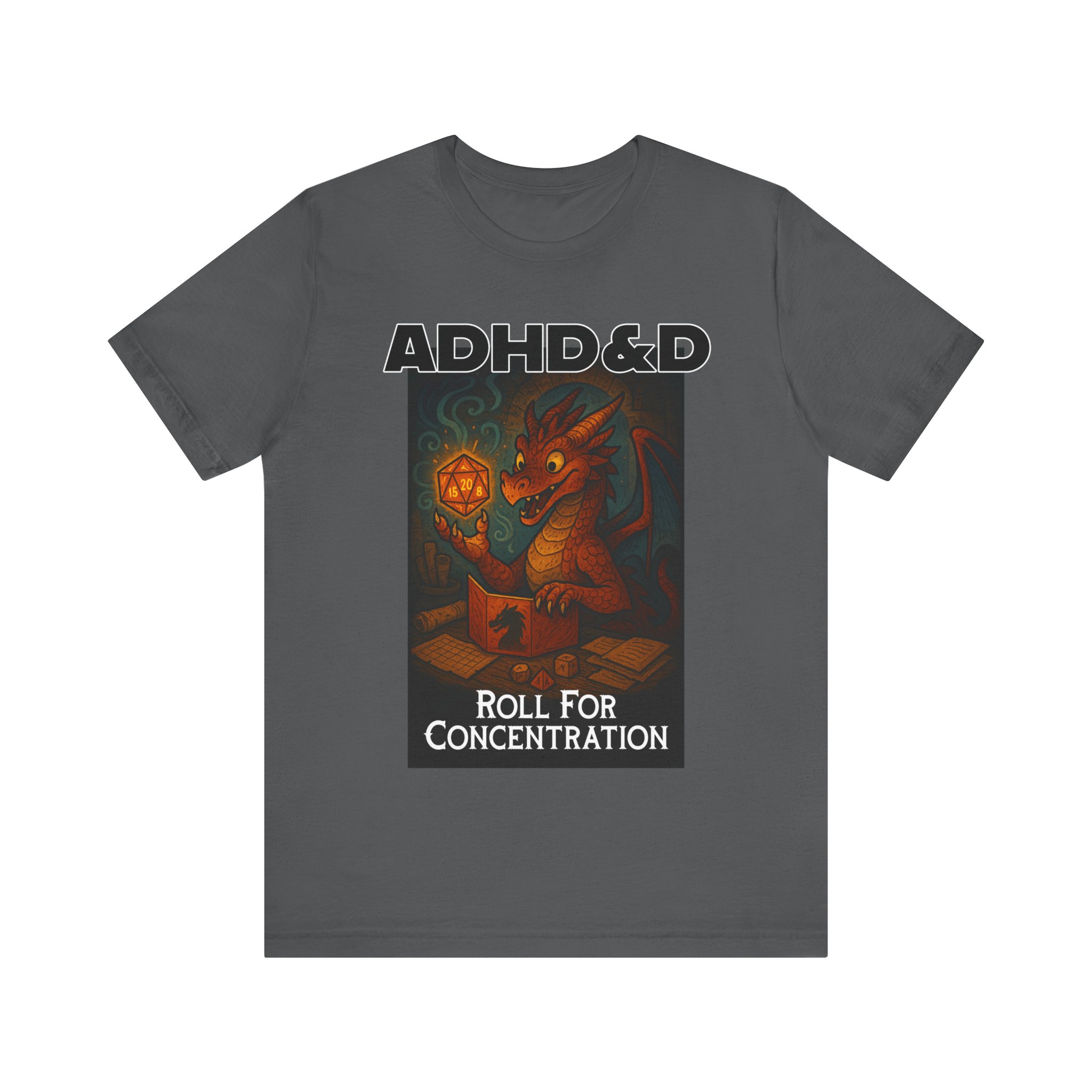 ADHD&D Roll for Concentration D20 Dragon Tee | RPG Dice Shirt 8 ADHD&D Roll for Concentration D20 Dragon Tee | RPG Dice Shirt - Image 8