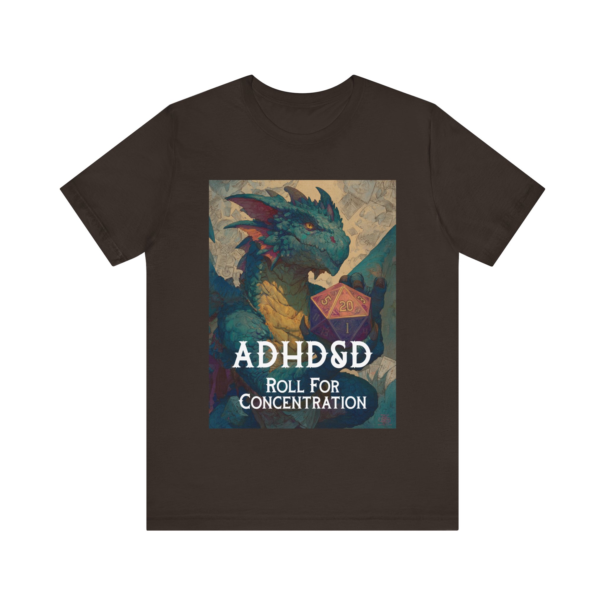 ADHD&D Dragon with Dice T-Shirt | Roll for Concentration, Gaming Tee 3 ADHD&D Dragon with Dice T-Shirt | Roll for Concentration, Gaming Tee - Image 3