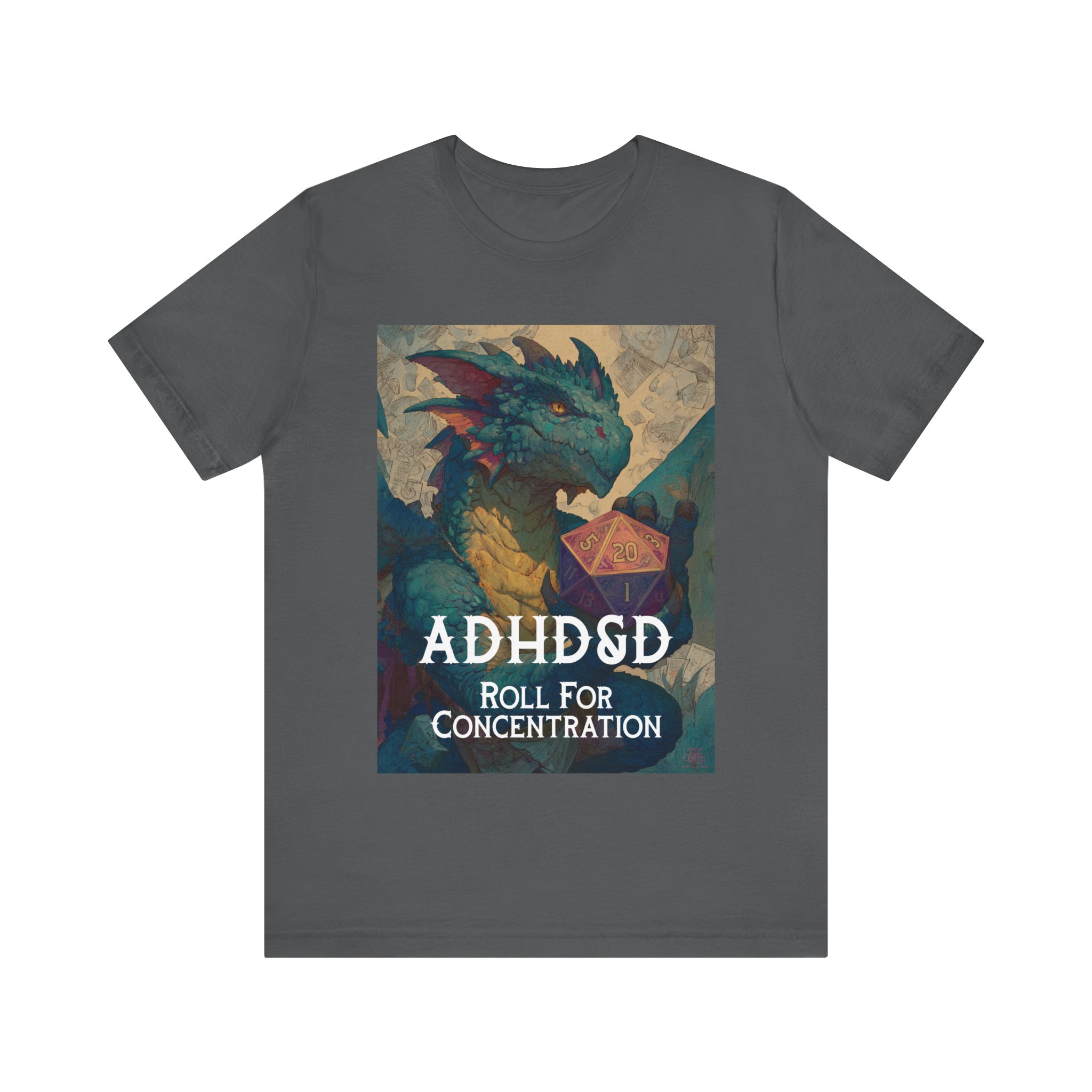 ADHD&D Dragon with Dice T-Shirt | Roll for Concentration, Gaming Tee 9 ADHD&D Dragon with Dice T-Shirt | Roll for Concentration, Gaming Tee - Image 9