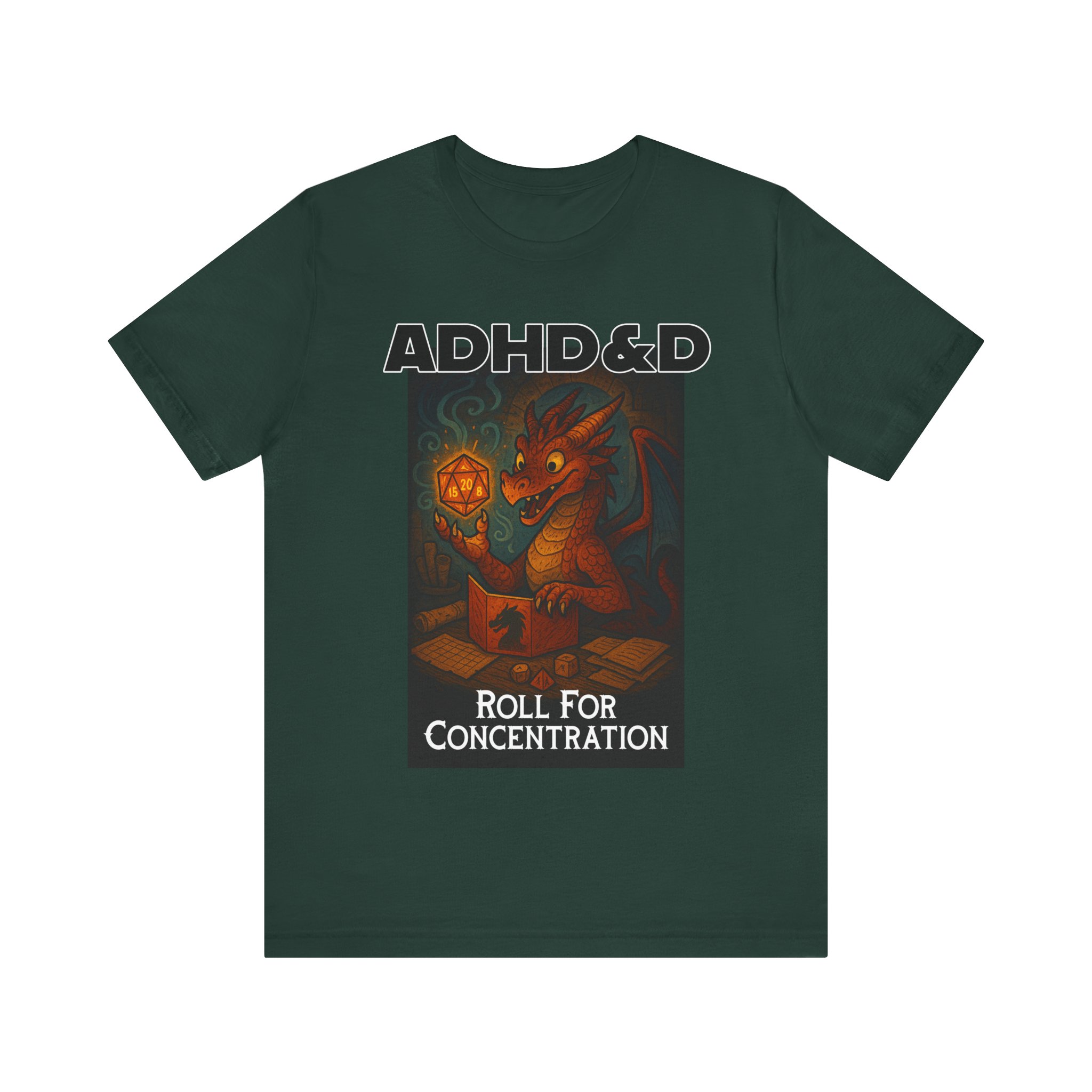 ADHD&D Roll for Concentration D20 Dragon Tee | RPG Dice Shirt 5 ADHD&D Roll for Concentration D20 Dragon Tee | RPG Dice Shirt - Image 5