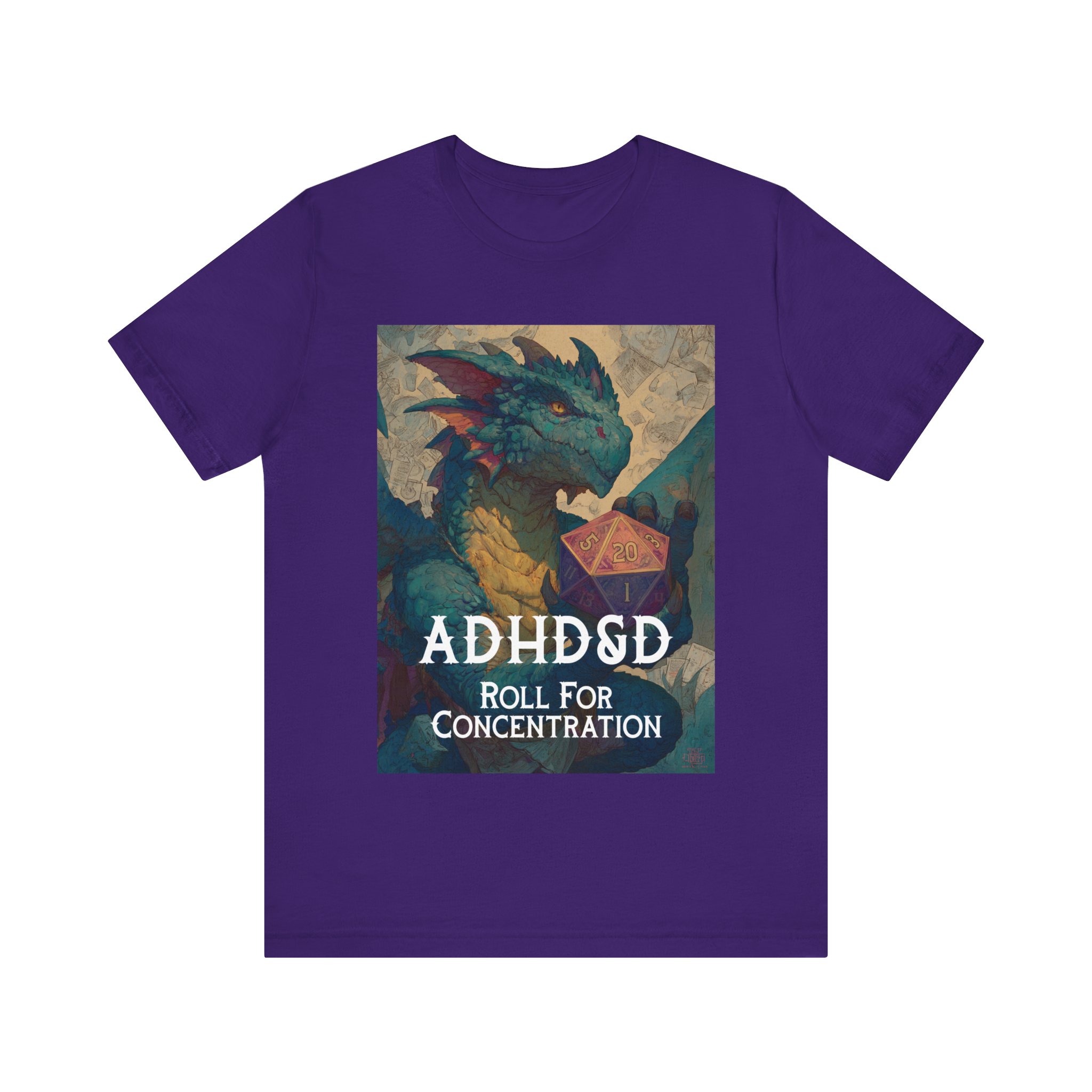 ADHD&D Dragon with Dice T-Shirt | Roll for Concentration, Gaming Tee 11 ADHD&D Dragon with Dice T-Shirt | Roll for Concentration, Gaming Tee - Image 11