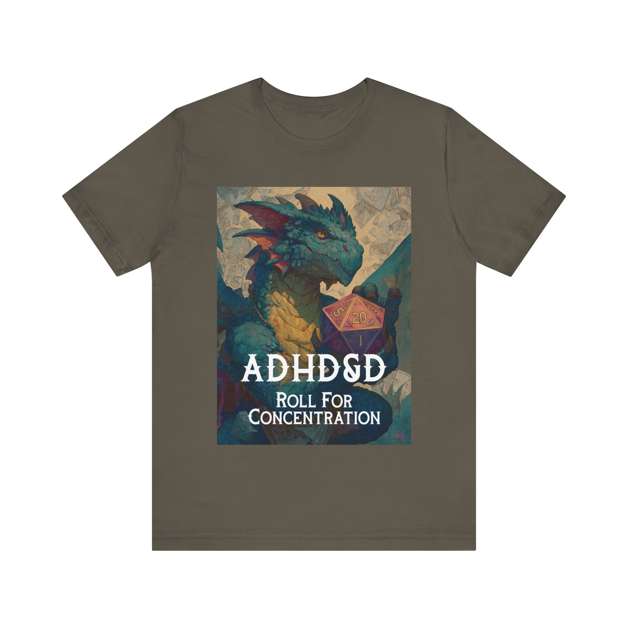 ADHD&D Dragon with Dice T-Shirt | Roll for Concentration, Gaming Tee 5 ADHD&D Dragon with Dice T-Shirt | Roll for Concentration, Gaming Tee - Image 5