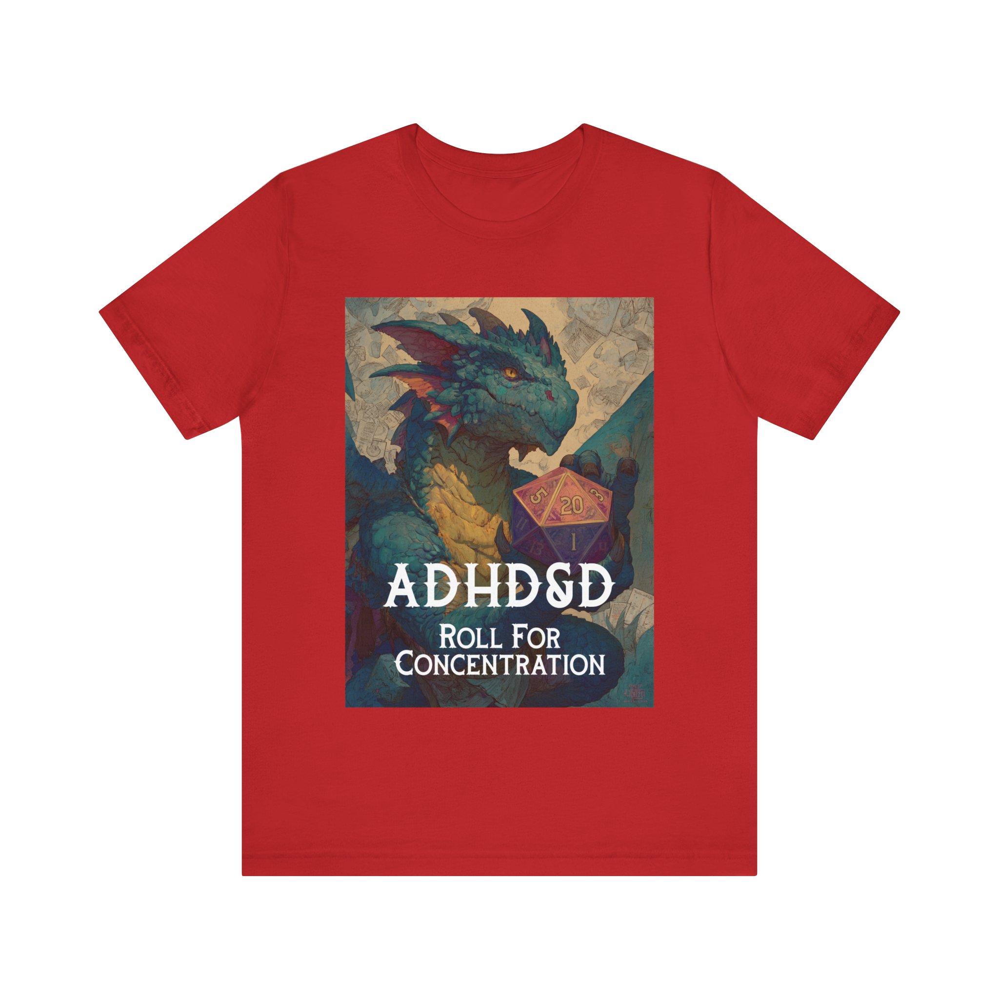 ADHD&D Dragon with Dice T-Shirt | Roll for Concentration, Gaming Tee 13 ADHD&D Dragon with Dice T-Shirt | Roll for Concentration, Gaming Tee - Image 13